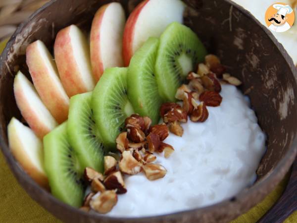 Kokosyoghurt met appel, kiwi en hazelnoten - foto 2