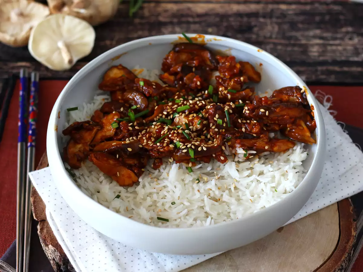 Koreaanse champignons – shiitake in gochujangsaus - foto 2