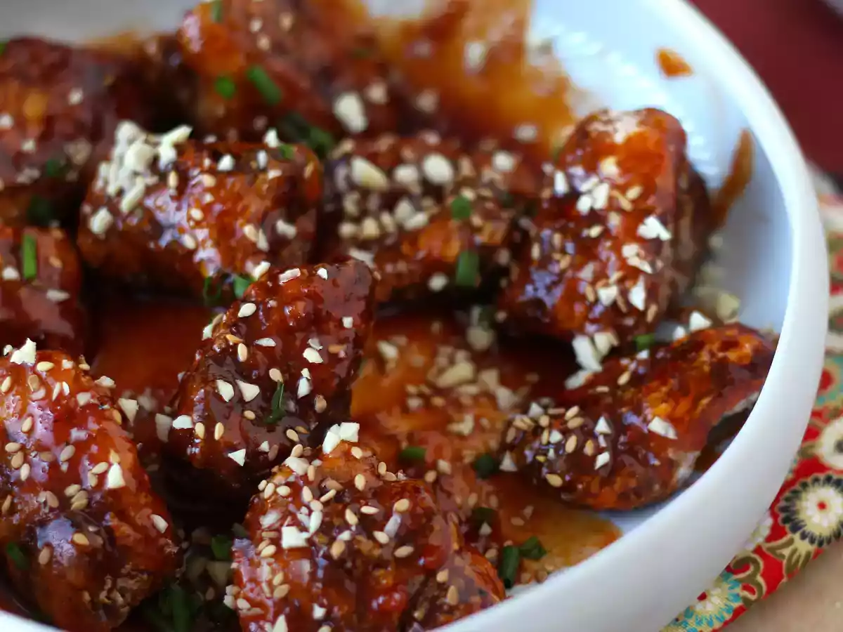 Koreaanse gebakken kip met pittige gochujangsaus - Dakgangjeong - foto 4