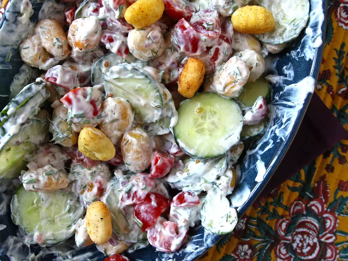 Krokante gnocchi salade, ultra trendy, smakelijk en evenwichtig, perfect voor de zomer! - foto 4