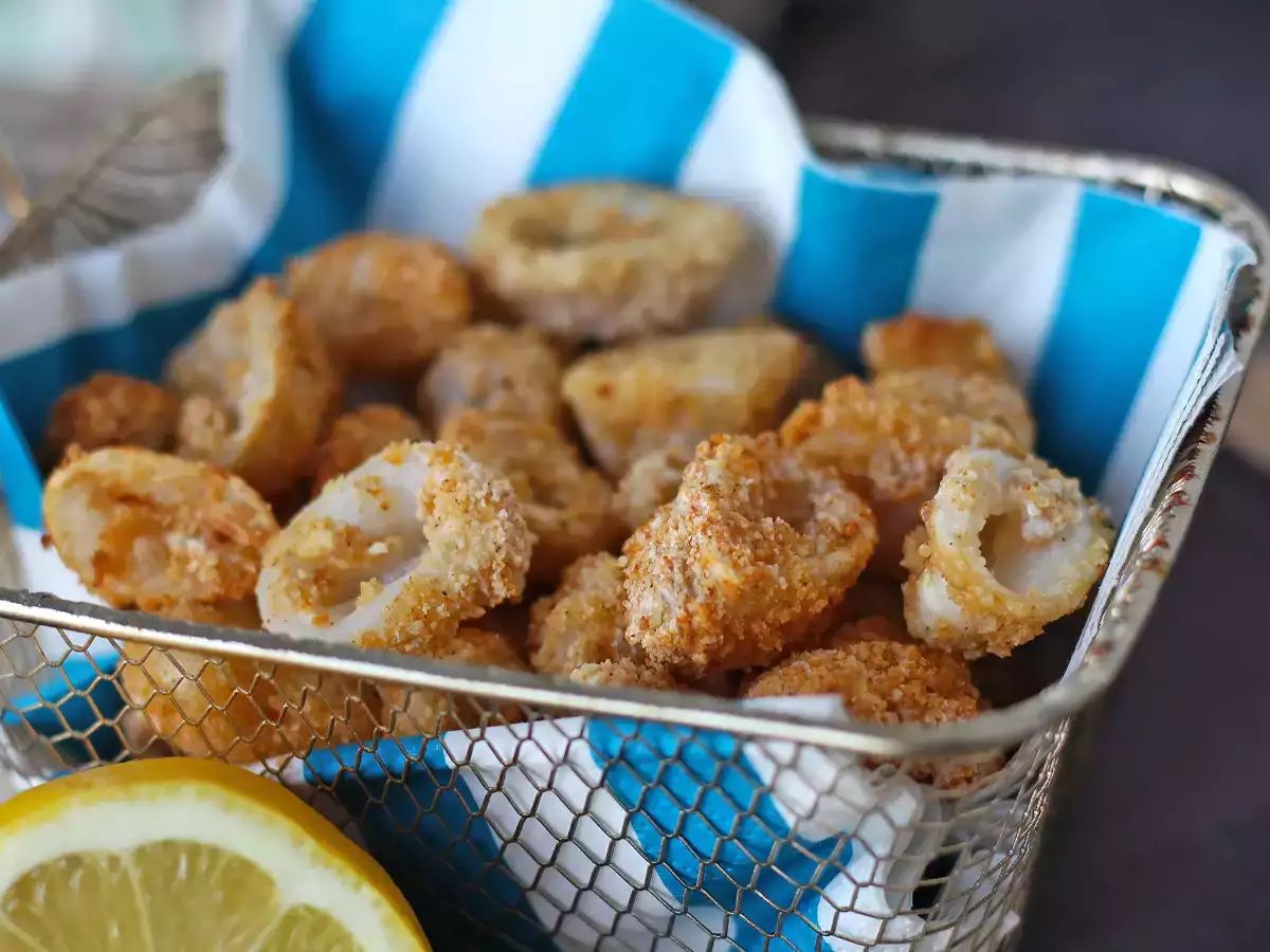 Krokante, lichte inktvisringen uit de airfryer