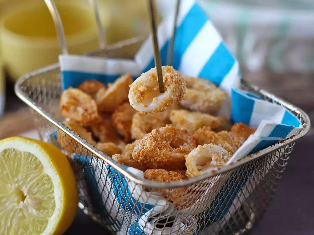 Krokante, lichte inktvisringen uit de airfryer - foto 4