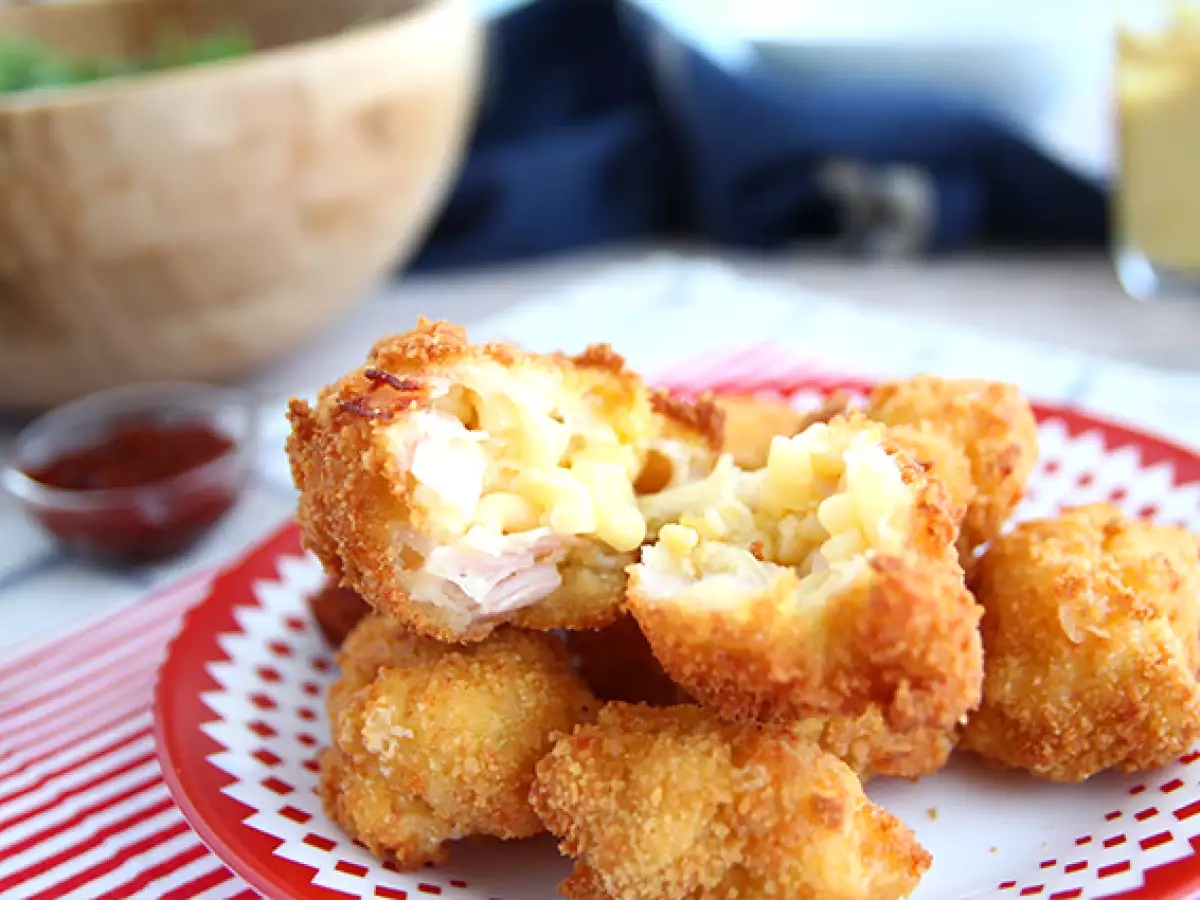 Kroketten van elleboogjespasta met ham en kaas - foto 2
