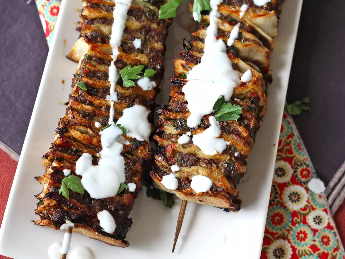 Lavash kebab met tortilla's, de beroemde gemakkelijke ovengebakken kebab! - foto 2
