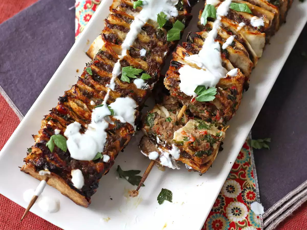 Lavash kebab met tortilla's, de beroemde gemakkelijke ovengebakken kebab! - foto 4