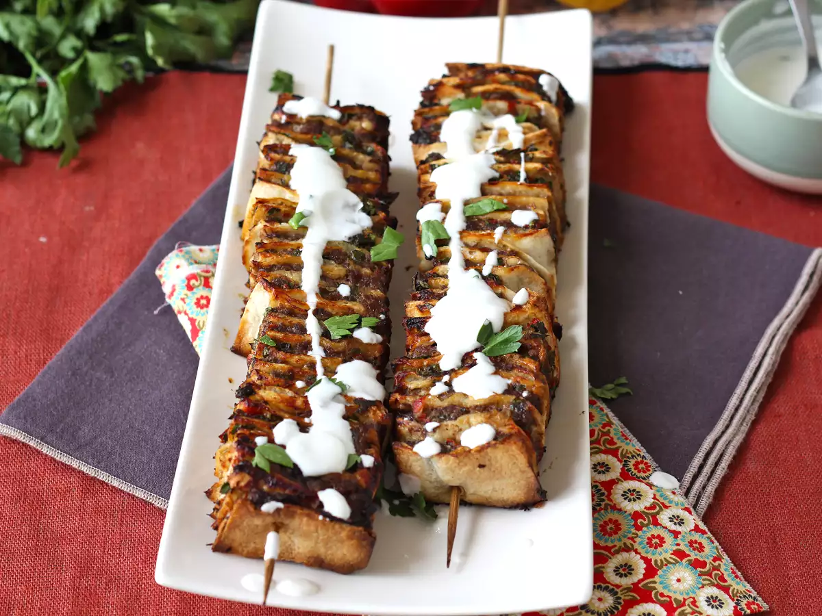 Lavash kebab met tortilla's, de beroemde gemakkelijke ovengebakken kebab! - foto 7
