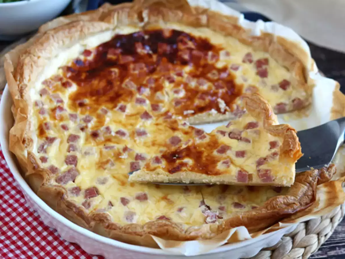 Lichte quiche met ham, kaas en yoghurt - foto 3