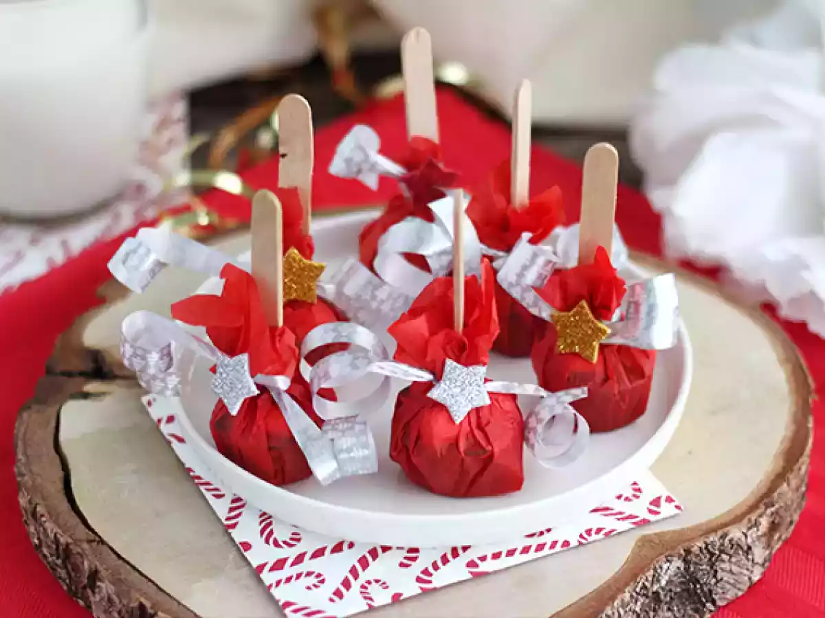 Lollies voor warme chocolade: pure chocolade + marshmallow