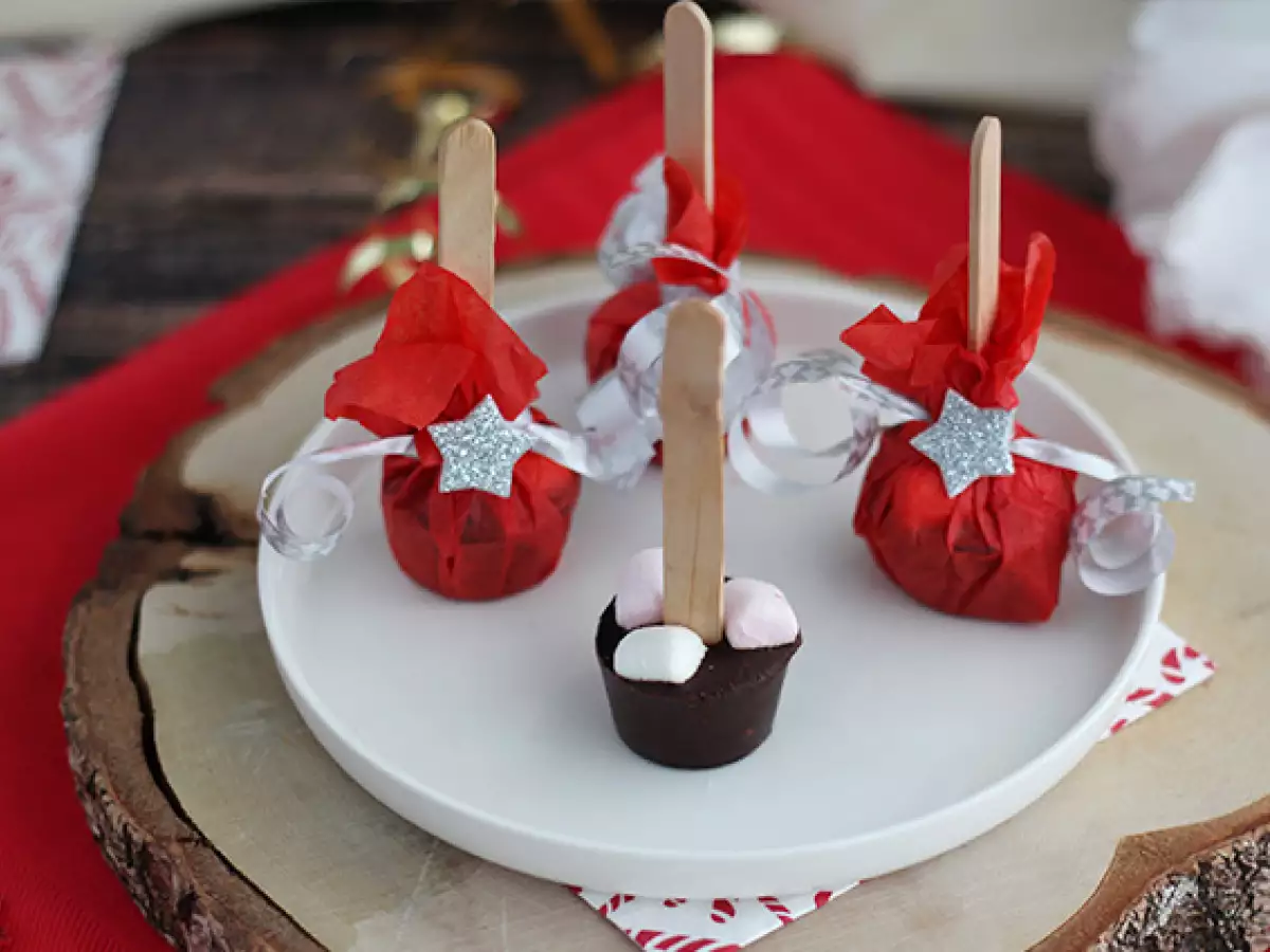Lolly's voor warme chocolademelk: pure chocolade + marshmallows - foto 5