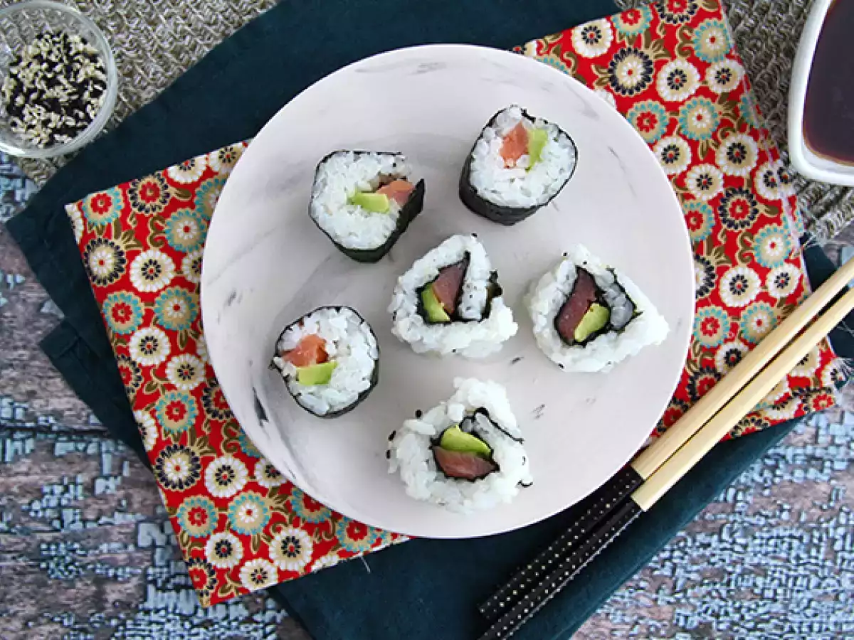 Maki's met gerookte zalm en avocado - foto 3