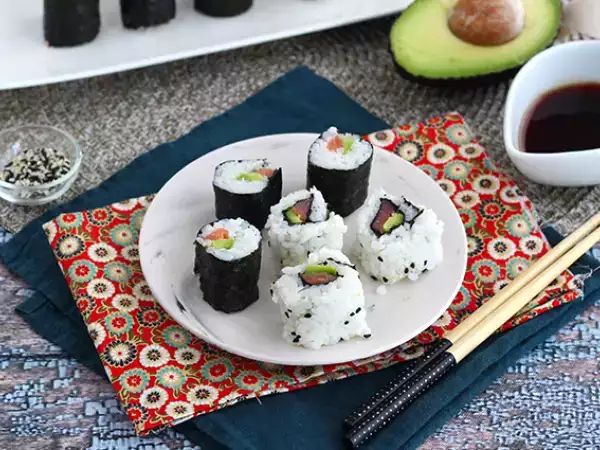 Recept Maki's met gerookte zalm en avocado