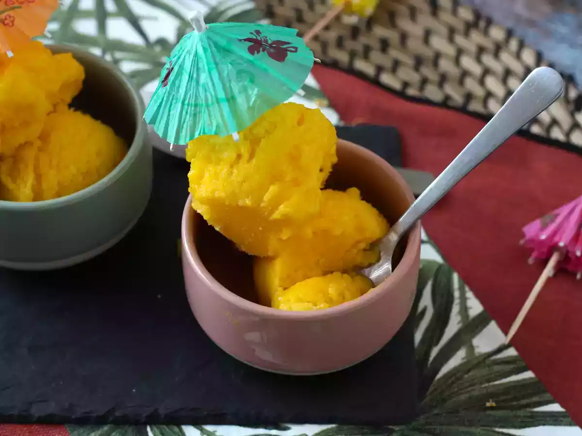 Mango en limoensorbet met slechts 3 ingrediënten, klaar om te eten in 5 minuten! - foto 2