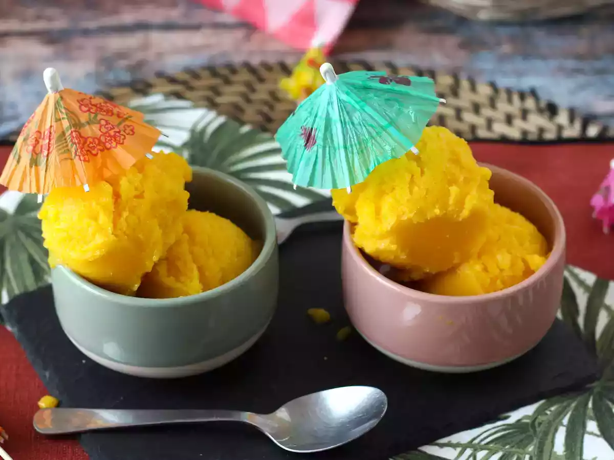 Mango en limoensorbet met slechts 3 ingrediënten, klaar om te eten in 5 minuten! - foto 3