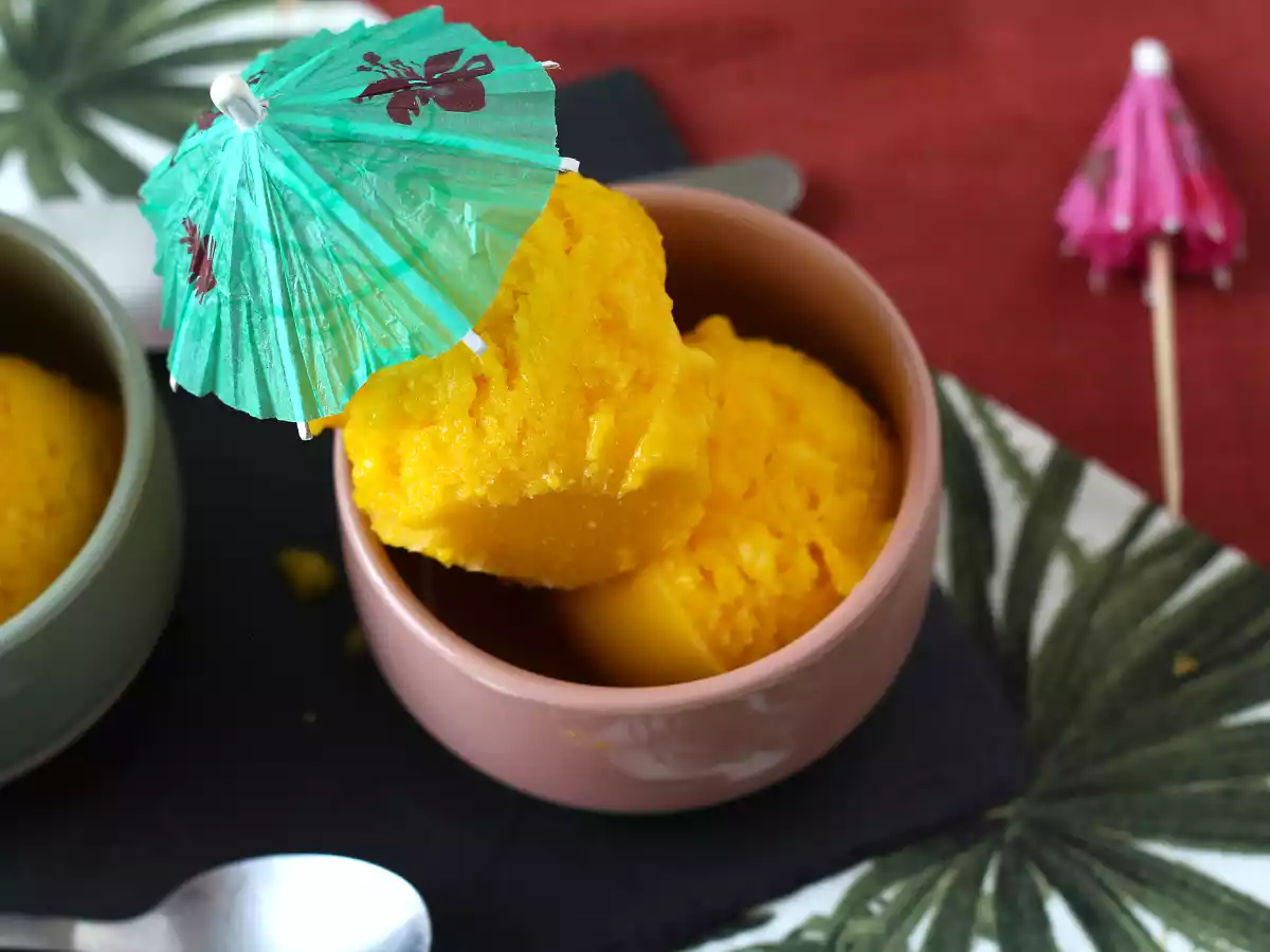 Mango en limoensorbet met slechts 3 ingrediënten, klaar om te eten in 5 minuten! - foto 4