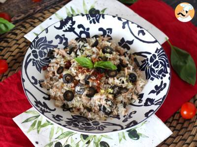 Mediterrane rijstsalade: tonijn, olijven, zongedroogde tomaten en citroen - foto 2