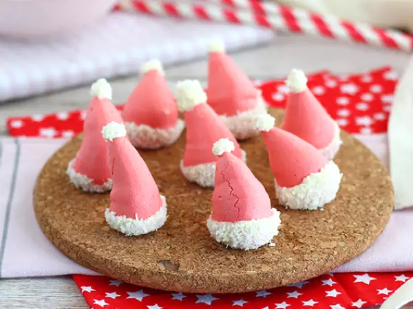 Recept Meringues in de vorm van kerstmutsen