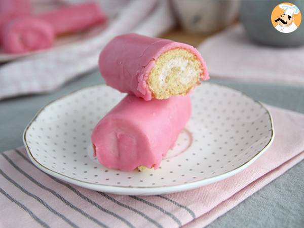 Mini aardbeienrolletjes, de Roze Panters