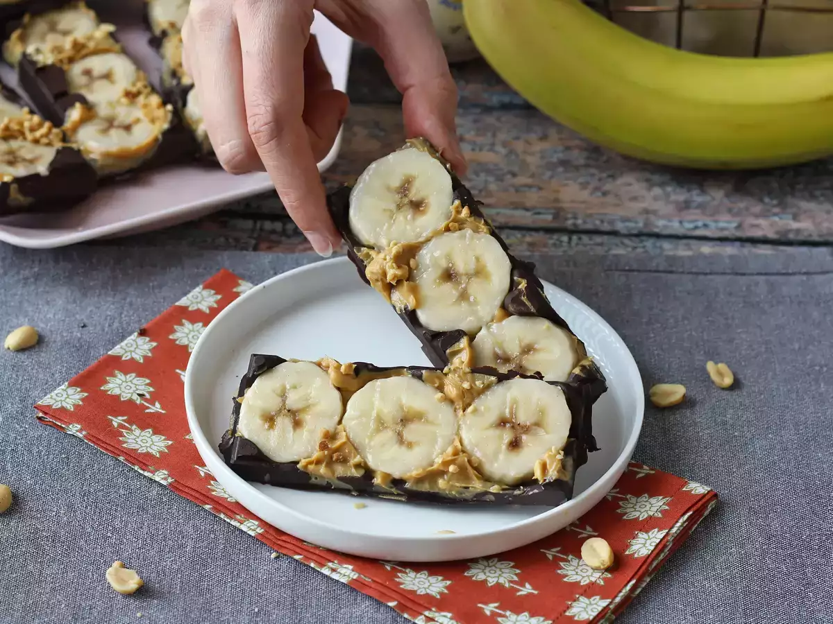 Mini chocoladerepen met banaan, pindakaas en chocolade: heerlijk en zonder toegevoegde suikers - foto 4