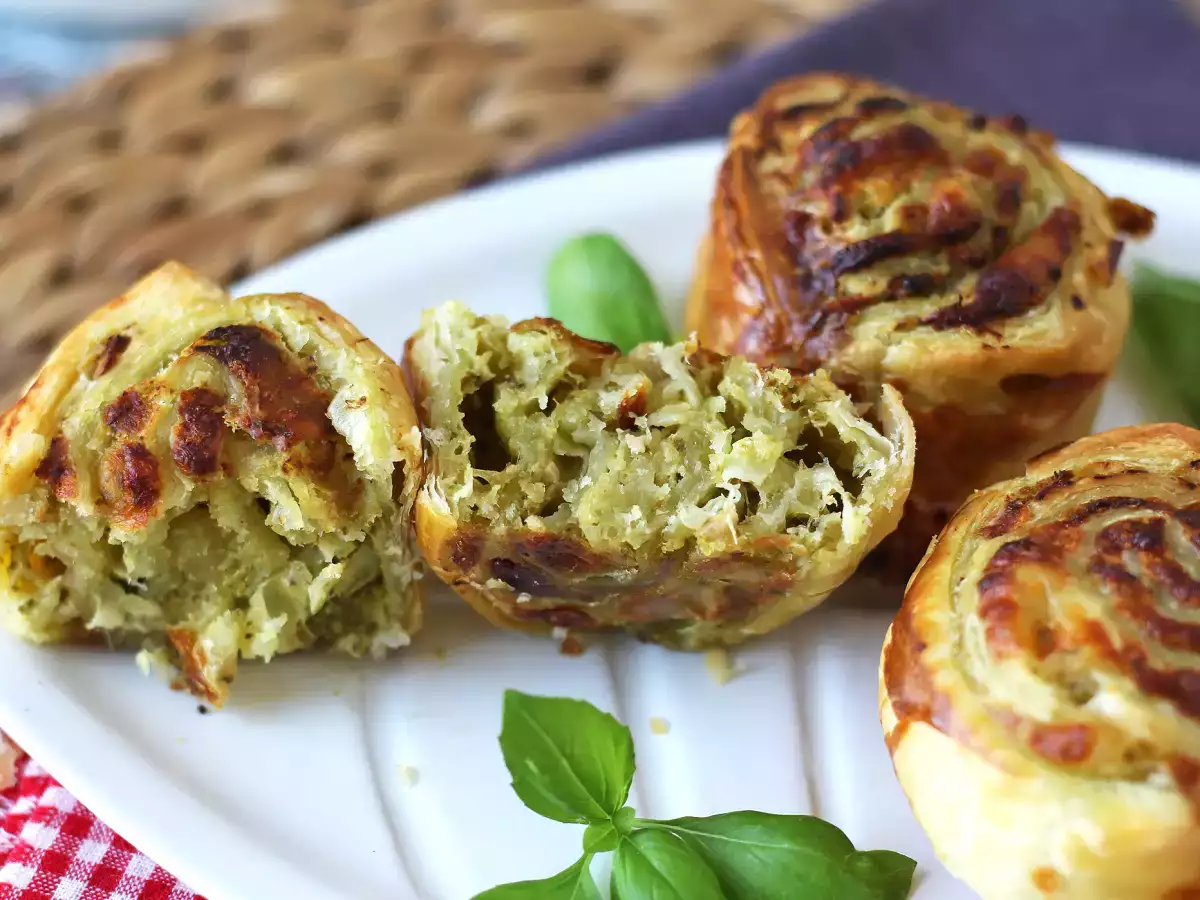 Mozzarella pesto bladerdeeggebakjes met air fryer, klaar in 15 minuten! - foto 3