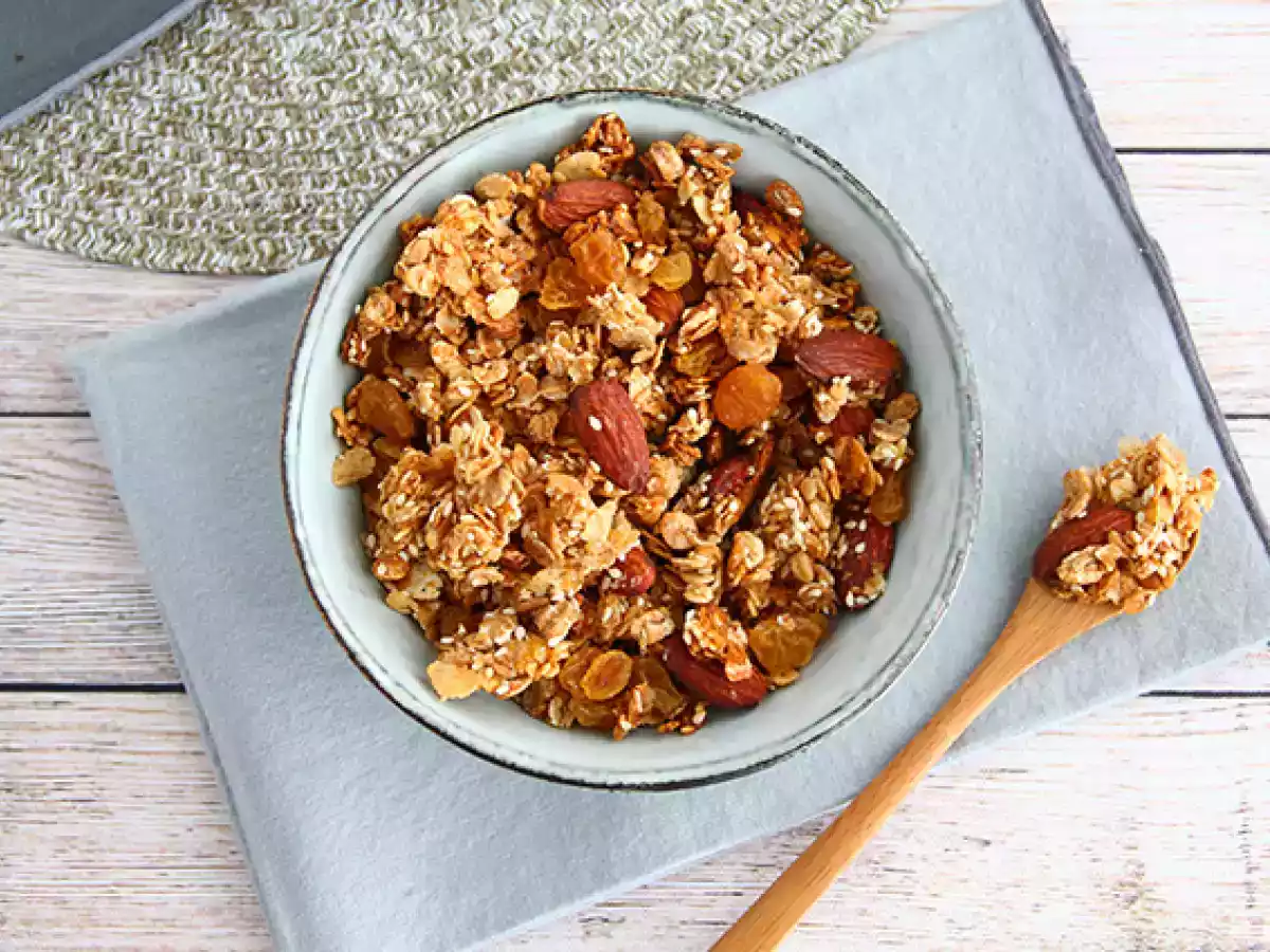 Muesli, zelfgemaakte granola