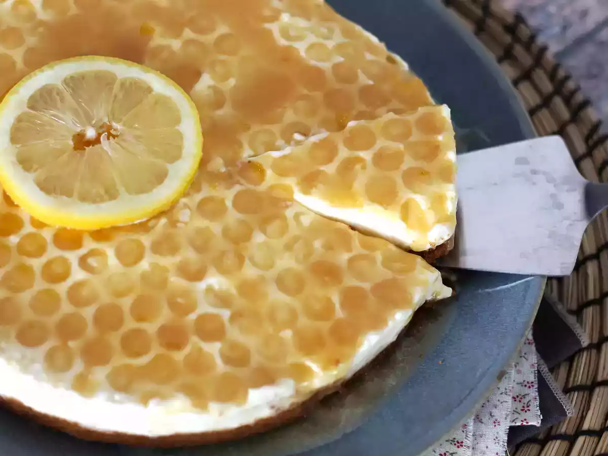 No-bake citroen en honing cheesecake (taartdecoratie tutorial) - foto 5