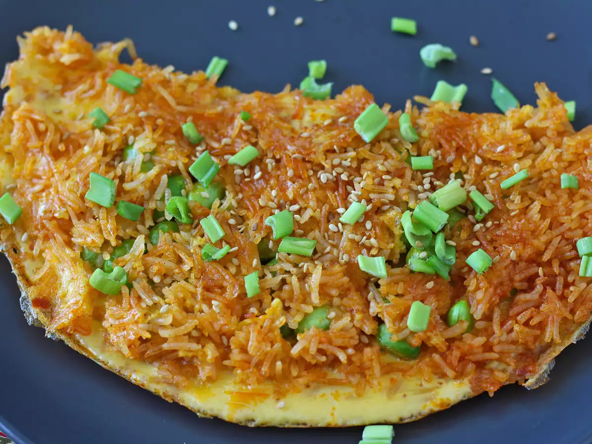 Omelet met krokante rijst en edamame: een snelle, pittige maaltijd tegen voedselverspilling! - foto 5