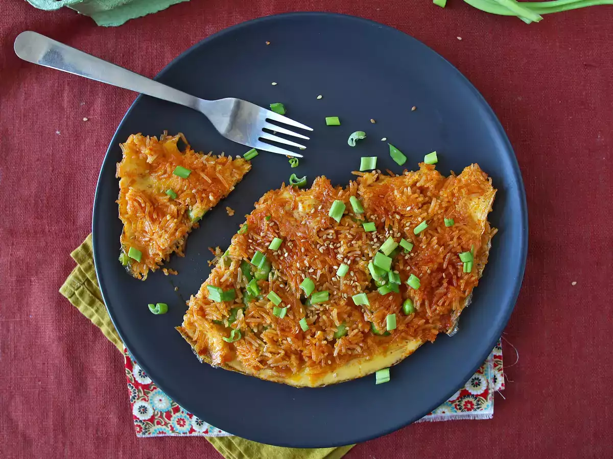 Omelet met krokante rijst en edamame: een snelle, pittige maaltijd tegen voedselverspilling! - foto 6