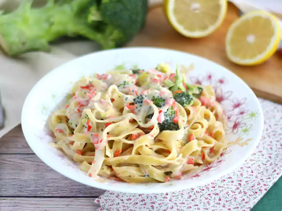 One pot pasta - Tagliatelle met zalm en broccoli