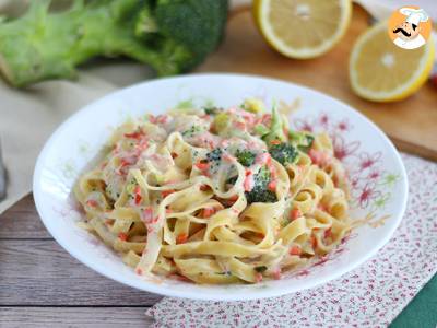 One pot pasta - Tagliatelle met zalm en broccoli