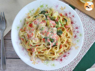 One pot pasta - Tagliatelle met zalm en broccoli - foto 3