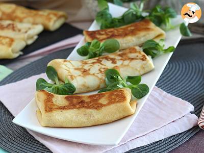 Pannenkoeken gevuld met béchamelsaus, kaas en ham - foto 2