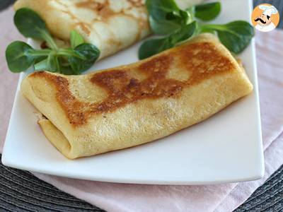 Pannenkoeken gevuld met béchamelsaus, kaas en ham - foto 3