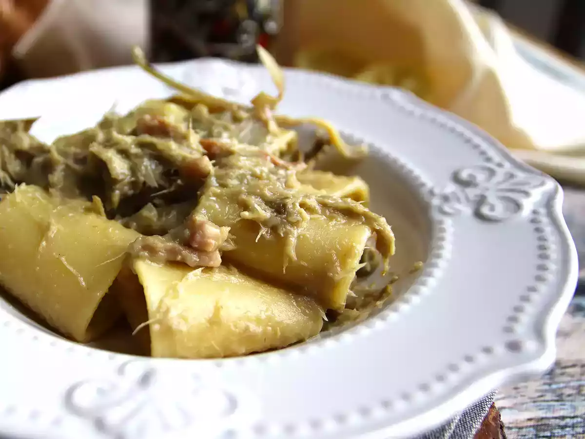 Pasta met artisjokken en spek, een lekker en gemakkelijk te bereiden voorgerecht - foto 4