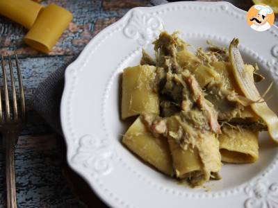 Pasta met artisjokken en spek, een lekker en gemakkelijk te bereiden voorgerecht - foto 2