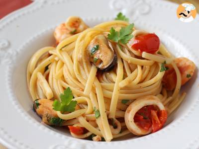 Pasta met diepgevroren zeevruchten, de smakelijke en zeer snelle eerste gang - foto 3