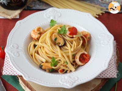 Pasta met diepgevroren zeevruchten, de smakelijke en zeer snelle eerste gang - foto 4