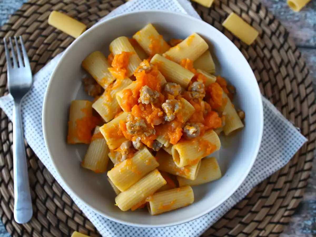 Pasta met pompoen en worst - foto 4