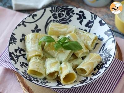 Pasta met ricotta en basilicum