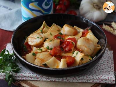 Pasta met sint-jakobsschelpen, een elegant voorgerecht met zeevruchten