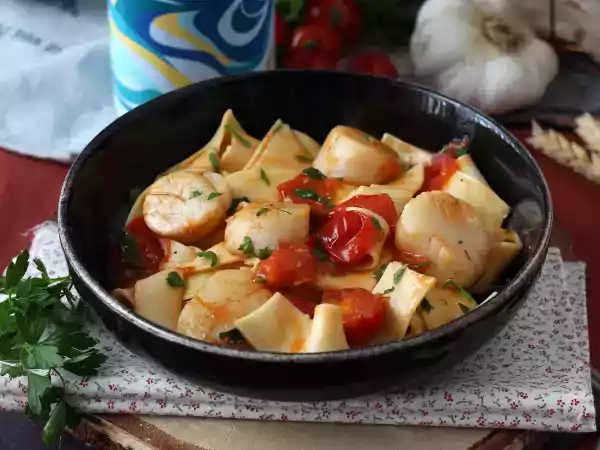 Recept Pasta met sint-jakobsschelpen, een elegant voorgerecht met zeevruchten