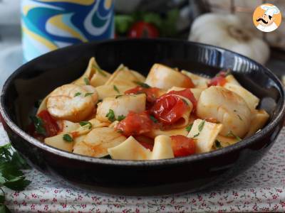 Pasta met sint-jakobsschelpen, een elegant voorgerecht met zeevruchten - foto 2