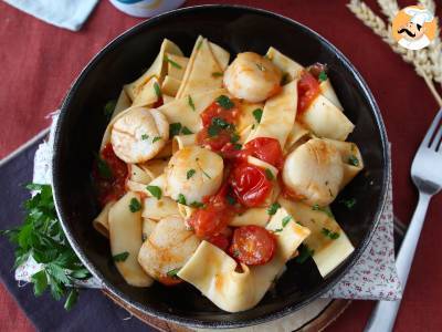 Pasta met sint-jakobsschelpen, een elegant voorgerecht met zeevruchten - foto 4