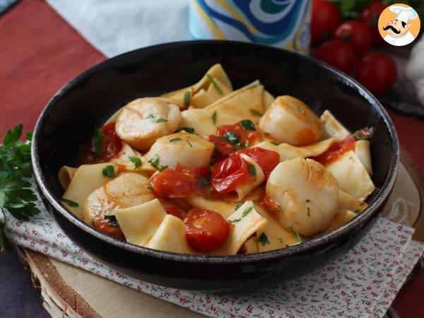 Pasta met sint-jakobsschelpen, een elegant voorgerecht met zeevruchten - foto 5