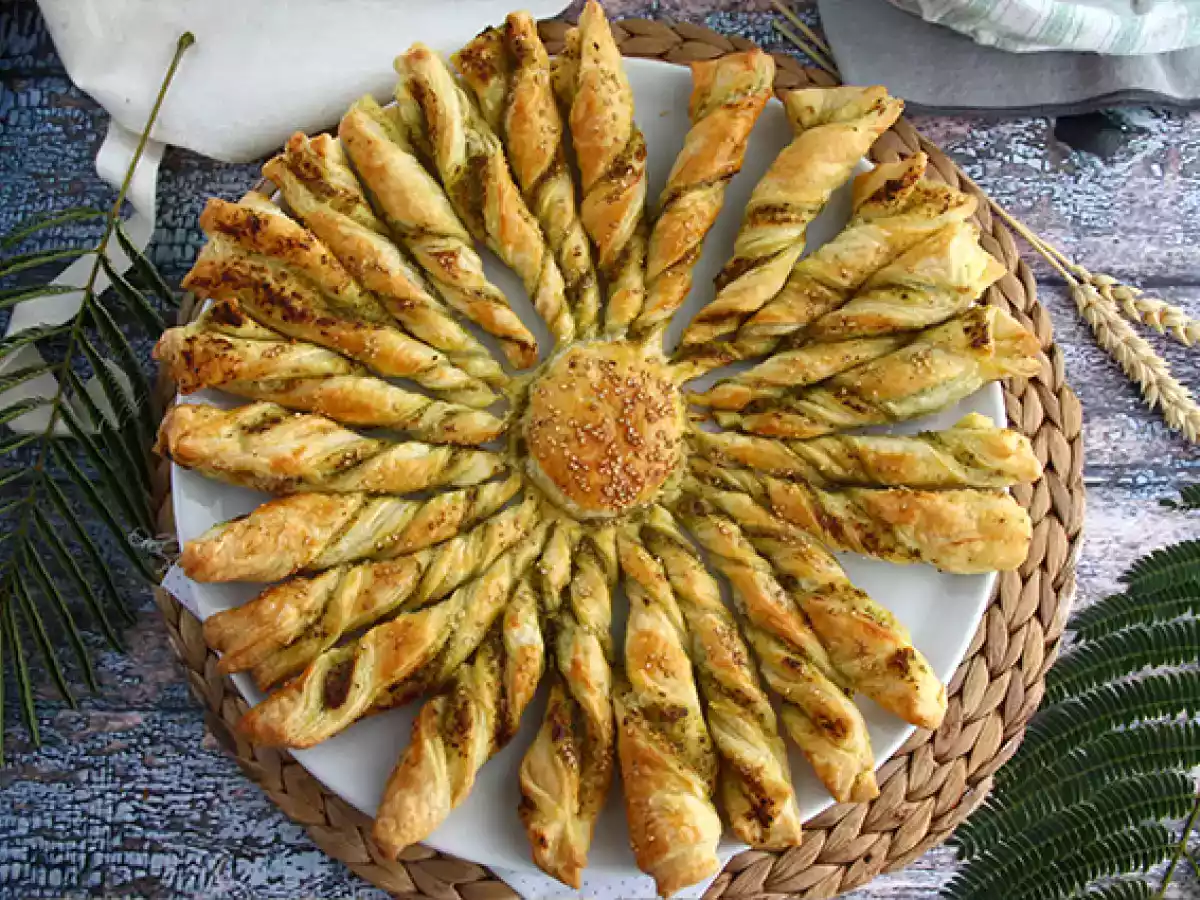 Pesto bladerdeeg met zonneschijn