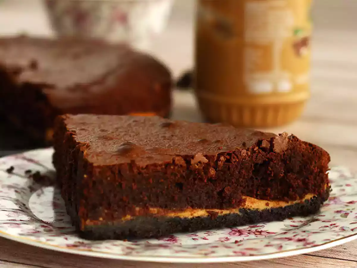 Pindakaas en Oreo koekjes brownie - foto 3
