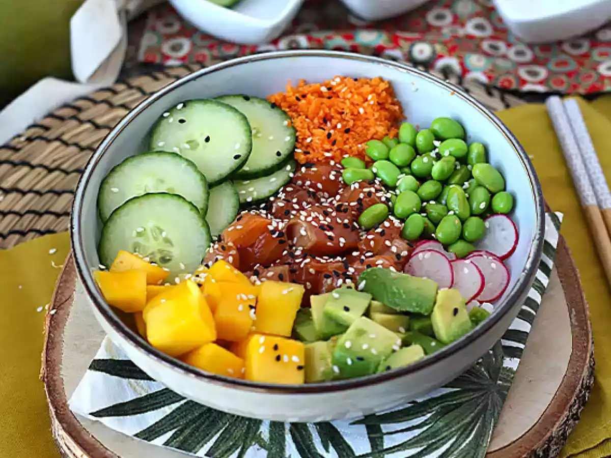 Poké bowl met zalm