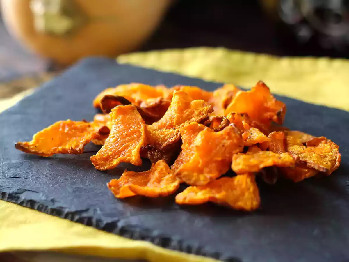 Pompoenchips in airfryer: licht en lekker