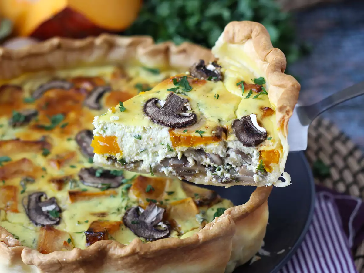 Quiche met champignons en kastanjepompoen - foto 3