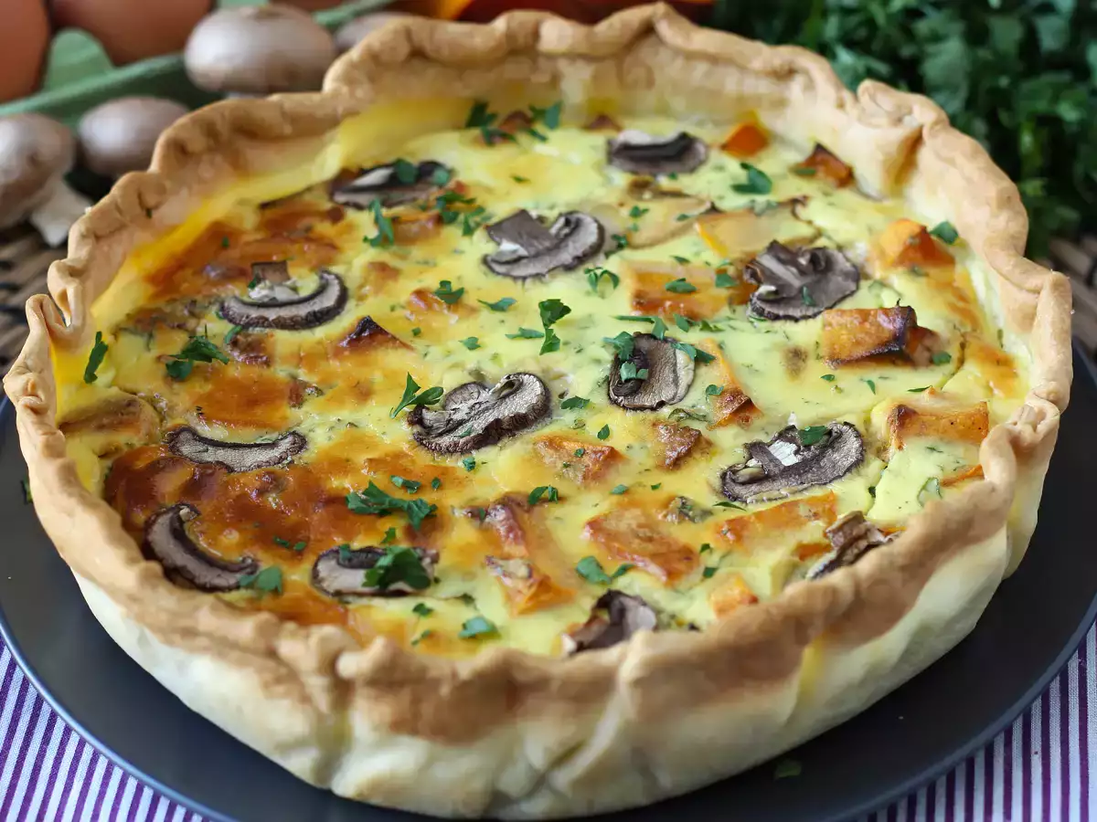 Quiche met champignons en kastanjepompoen - foto 5