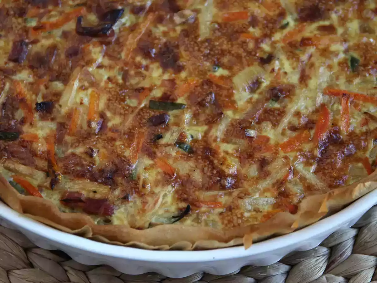 Quiche met groenten en spek waar iedereen dol op is! - foto 3